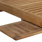 Espreguiçadeira de jardim em teca com mesa removível e rodas - Oasi Viadurini