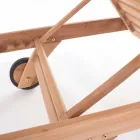 Espreguiçadeira de jardim moderna reclinável com rodas em madeira de teca - Canárias Viadurini