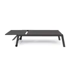 Espreguiçadeira de jardim moderna em alumínio com rodas para exteriores - Franz Viadurini