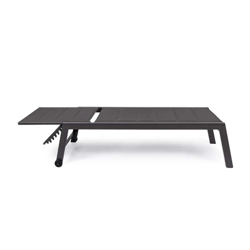 Espreguiçadeira de jardim moderna em alumínio com rodas para exteriores - Franz Viadurini