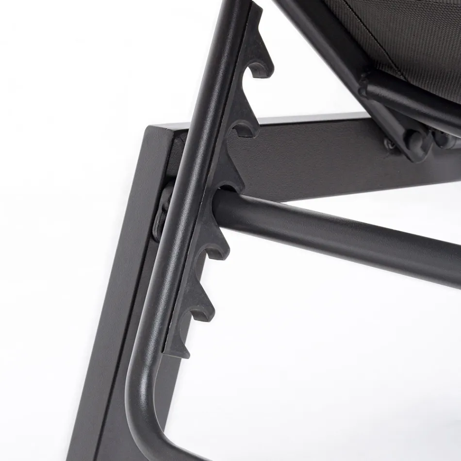 Espreguiçadeira de jardim moderna em alumínio com rodas para exteriores - Franz Viadurini