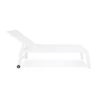 Espreguiçadeira de jardim moderna em alumínio com rodas para exteriores - Franz Viadurini