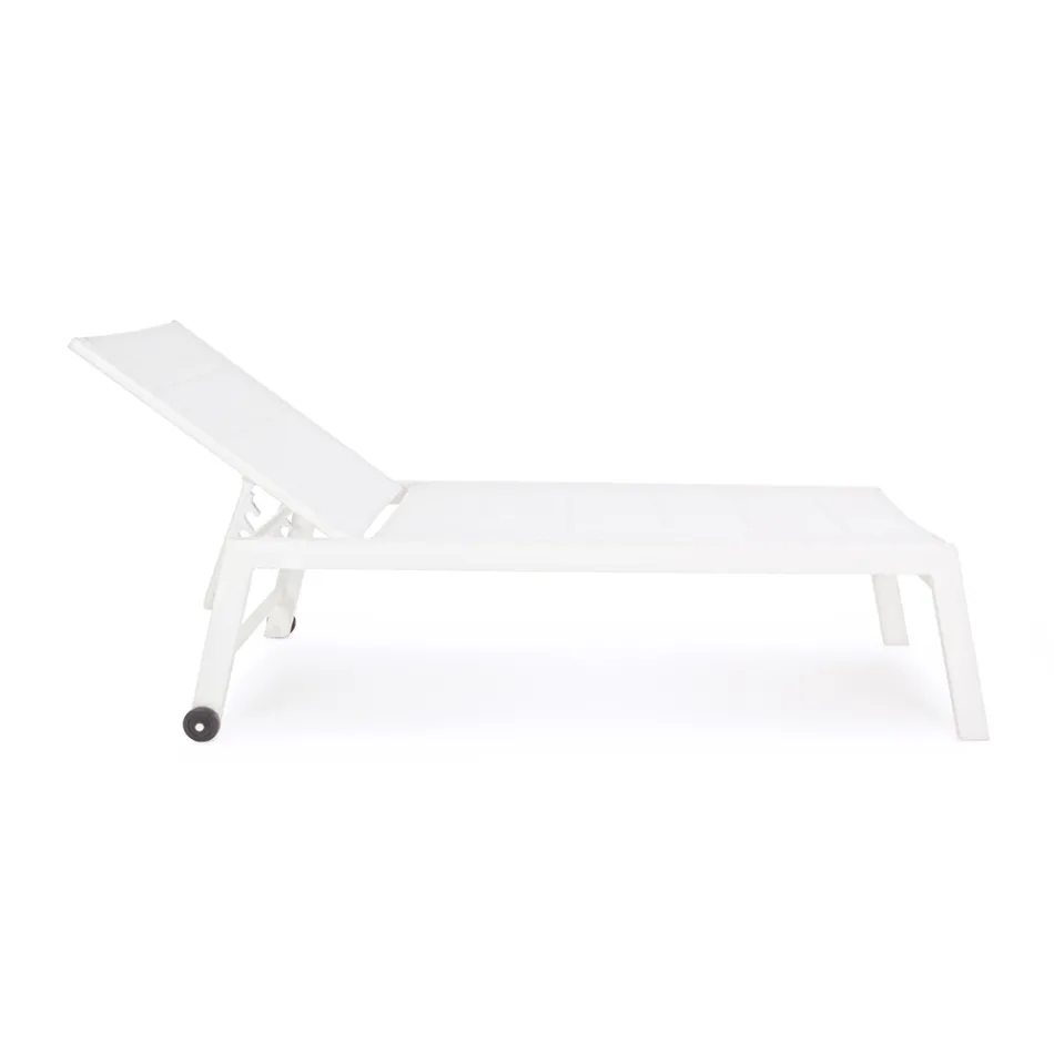 Espreguiçadeira de jardim moderna em alumínio com rodas para exteriores - Franz Viadurini