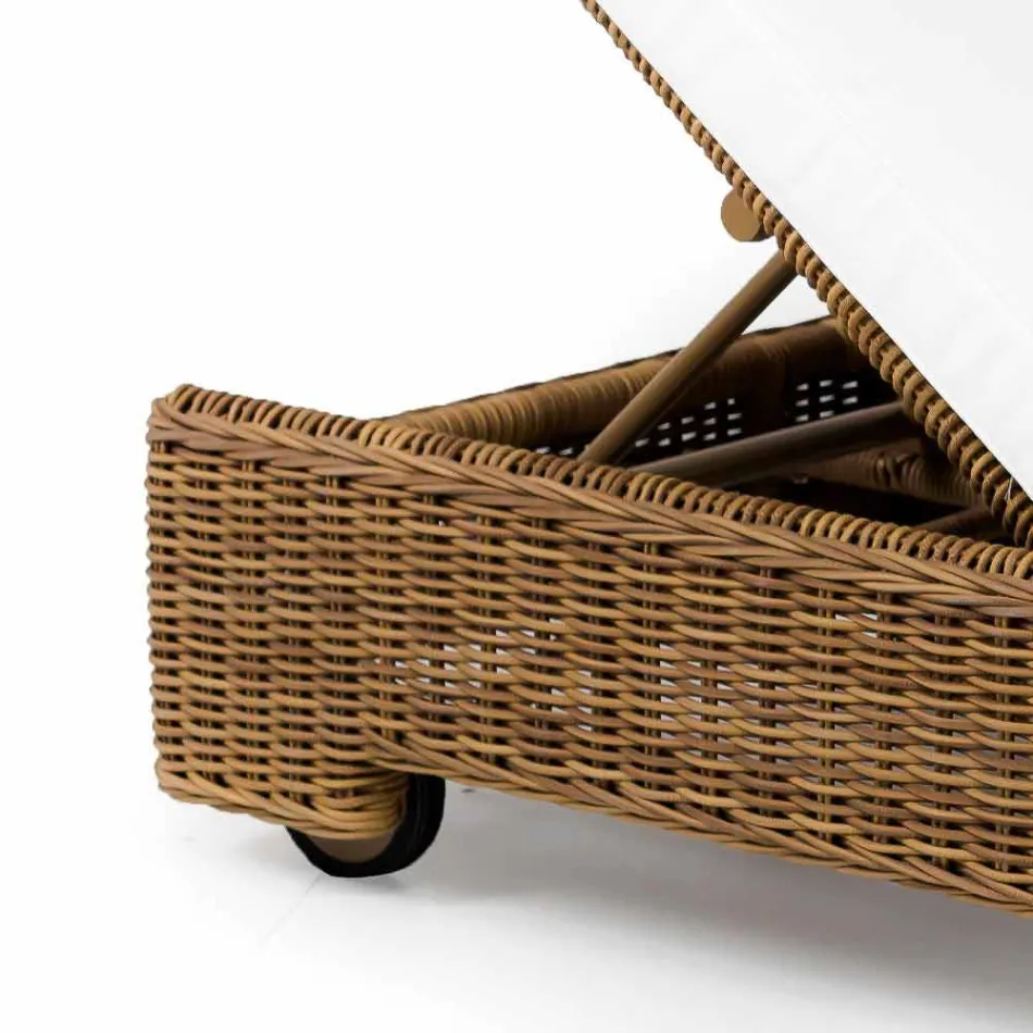 Espreguiçadeira ao ar livre individual ou dupla em vime sintético de luxo - Yves Viadurini