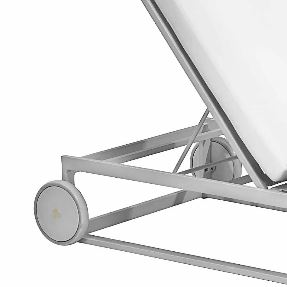 Espreguiçadeira de Jardim em Alumínio, Rodas e Encosto Reclinável - Julie Viadurini