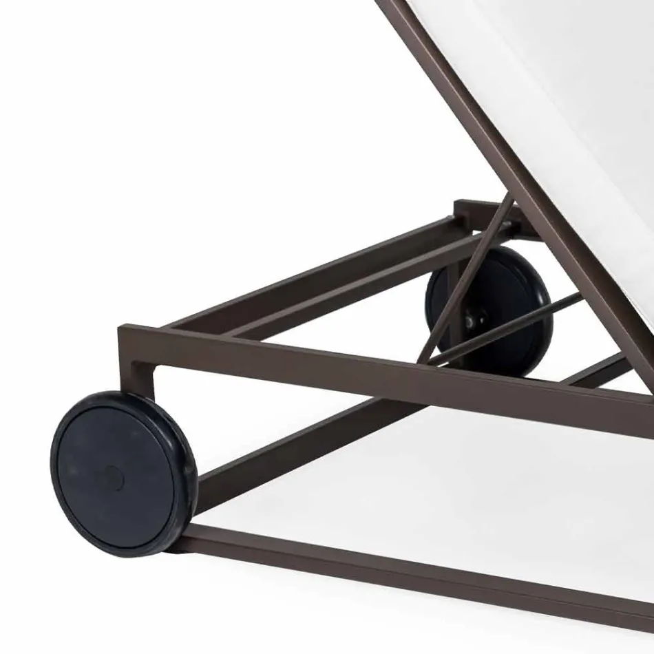 Espreguiçadeira de Jardim em Alumínio, Rodas e Encosto Reclinável - Julie Viadurini