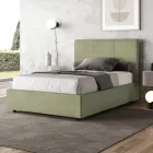 Cama de 120x200 cm com cabeceira retangular em microfibra, fabricada na Itália - Brina Viadurini