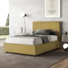 Cama de 120x200 cm com cabeceira retangular em microfibra, fabricada na Itália - Brina Viadurini