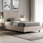 Cama de 120x200 cm com cabeceira decorada com linhas verticais, fabricada na Itália - Pattini Viadurini