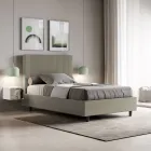 Cama de 120x200 cm com cabeceira decorada com linhas verticais, fabricada na Itália - Pattini Viadurini
