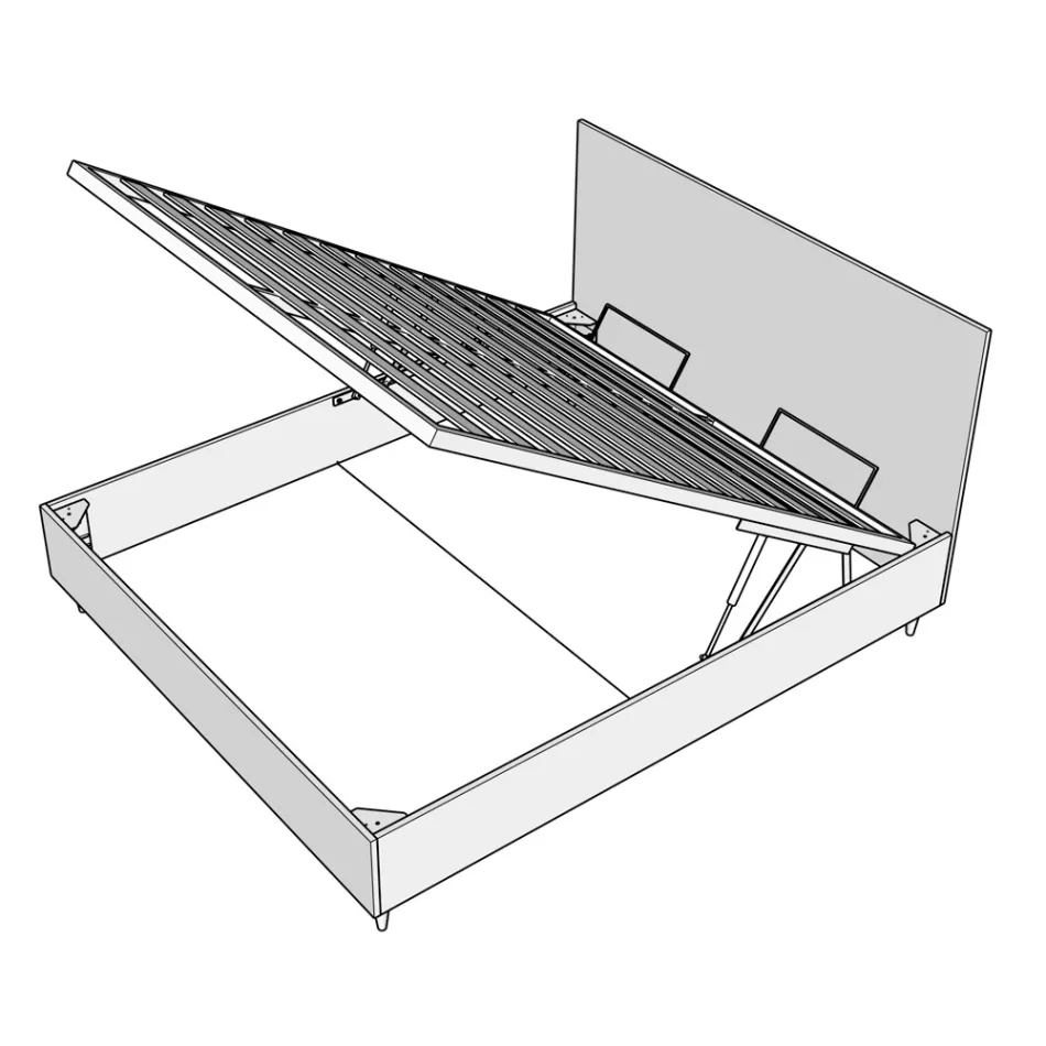 Cama de microfibra 120x200 cm com linhas verticais simétricas, fabricada na Itália - Glove Viadurini