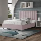 Cama de microfibra 120x200 cm com linhas verticais simétricas, fabricada na Itália - Glove Viadurini