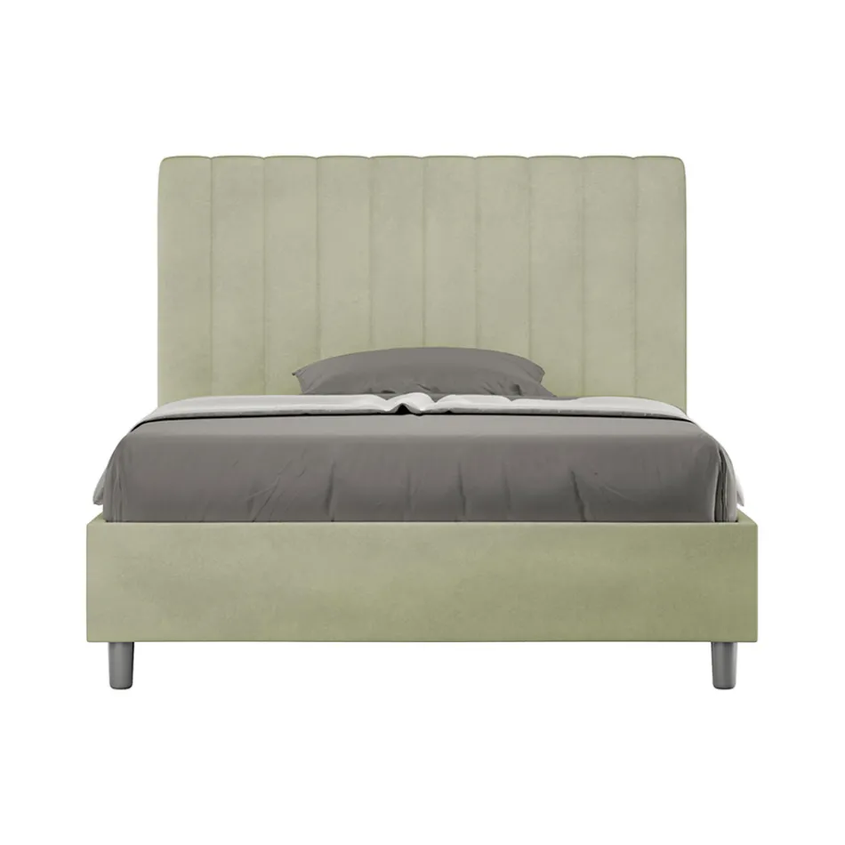 Cama de microfibra 120x200 cm com linhas verticais simétricas, fabricada na Itália - Glove Viadurini