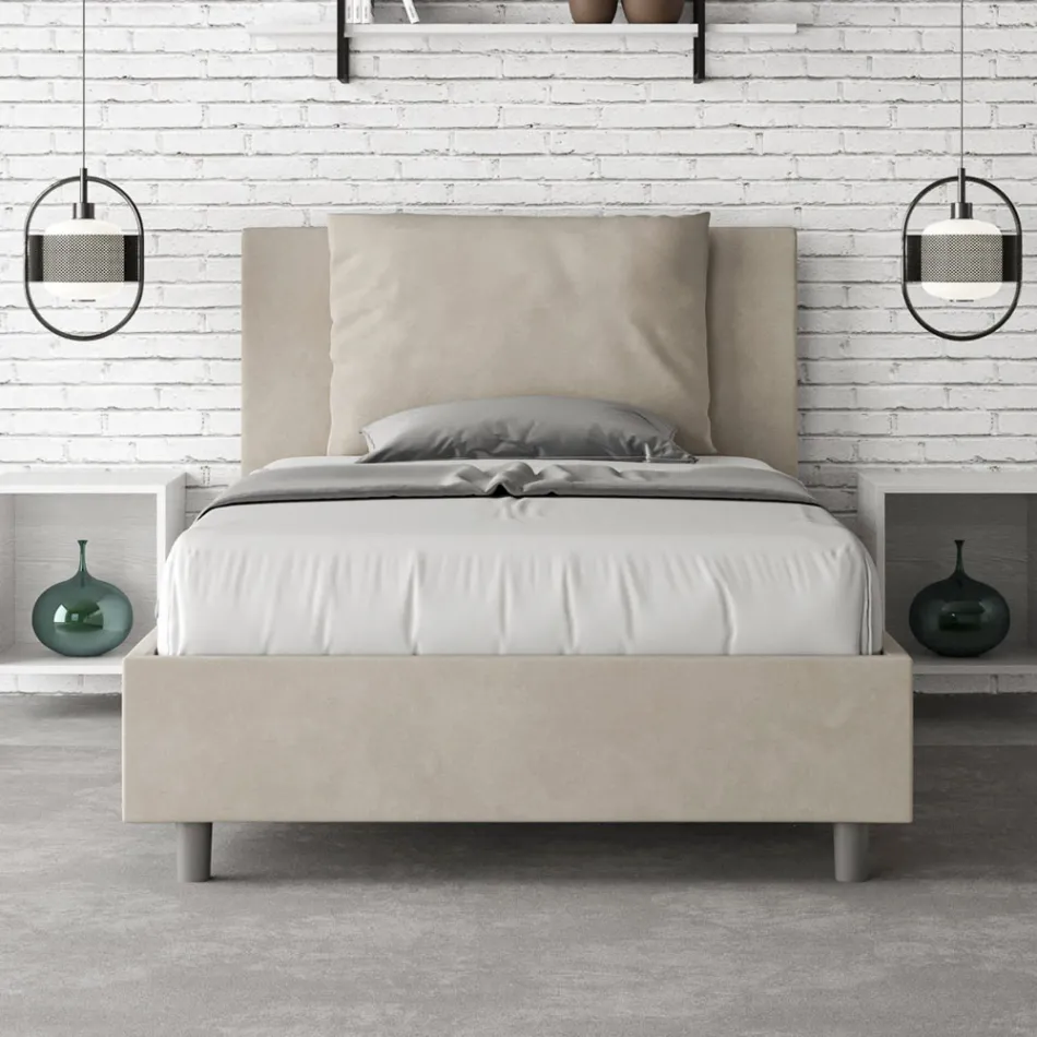 Cabeceira de cama 120x200 cm com almofadas de microfibra, fabricada na Itália - Olympic Viadurini