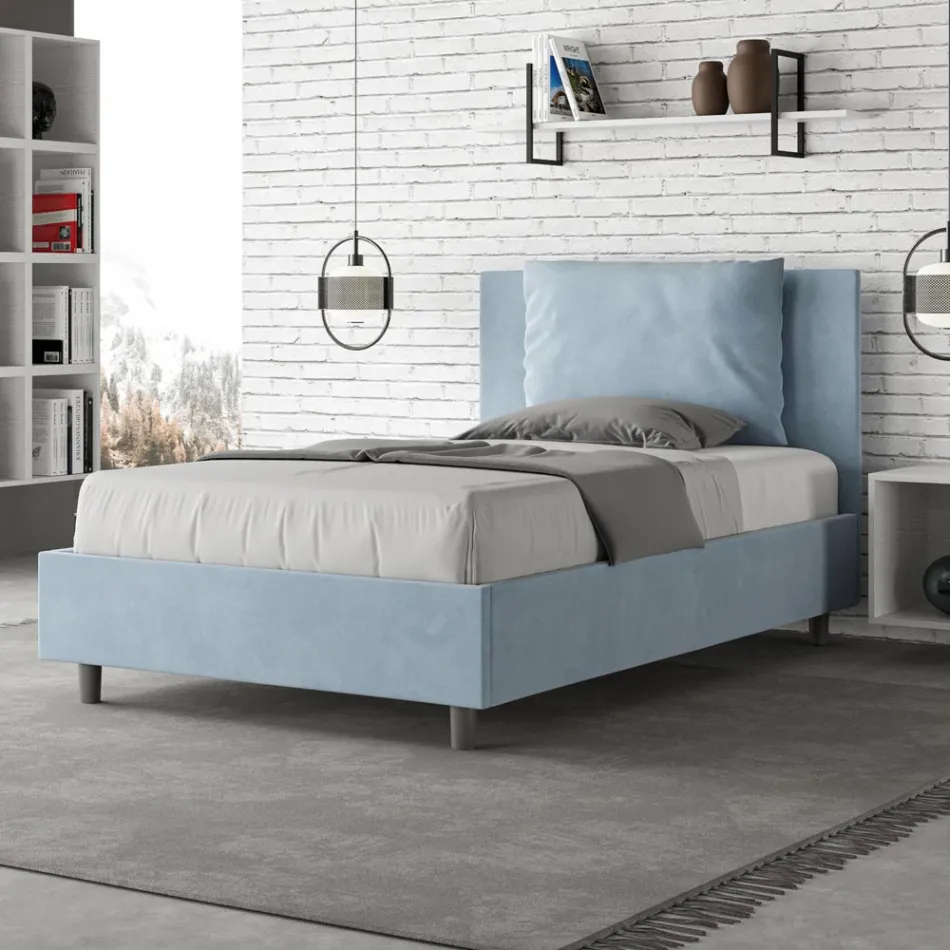 Cabeceira de cama 120x200 cm com almofadas de microfibra, fabricada na Itália - Olympic Viadurini