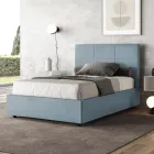 Cama de 140x200 cm com cabeceira retangular em microfibra, fabricada na Itália - Brina Viadurini