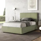 Cama de 140x200 cm com cabeceira retangular em microfibra, fabricada na Itália - Brina Viadurini