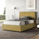 Cama de 140x200 cm com cabeceira retangular em microfibra, fabricada na Itália - Brina Viadurini