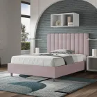 Cama de microfibra 140x200 cm com linhas verticais simétricas, fabricada na Itália - Glove Viadurini