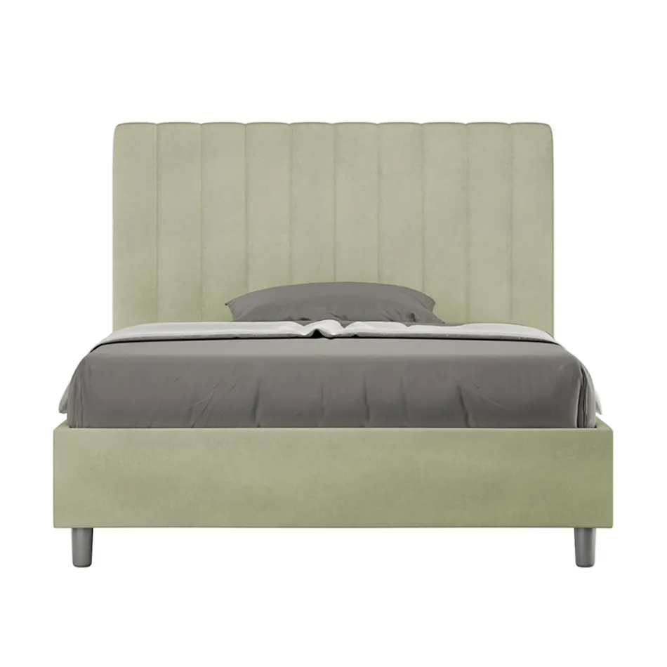 Cama de microfibra 140x200 cm com linhas verticais simétricas, fabricada na Itália - Glove Viadurini