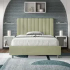 Cama de microfibra 140x200 cm com linhas verticais simétricas, fabricada na Itália - Glove Viadurini