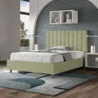 Cama de microfibra 140x200 cm com linhas verticais simétricas, fabricada na Itália - Glove Viadurini