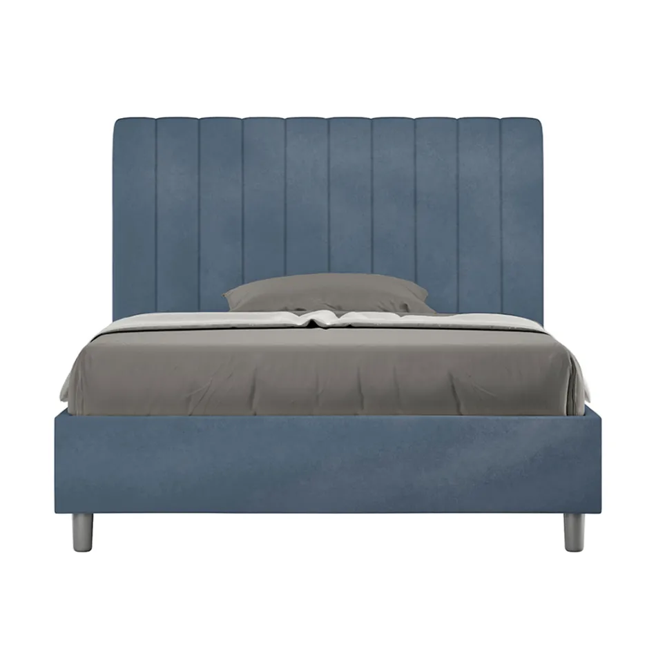 Cama de microfibra 140x200 cm com linhas verticais simétricas, fabricada na Itália - Glove Viadurini