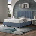 Cama de microfibra 140x200 cm com linhas verticais simétricas, fabricada na Itália - Glove Viadurini