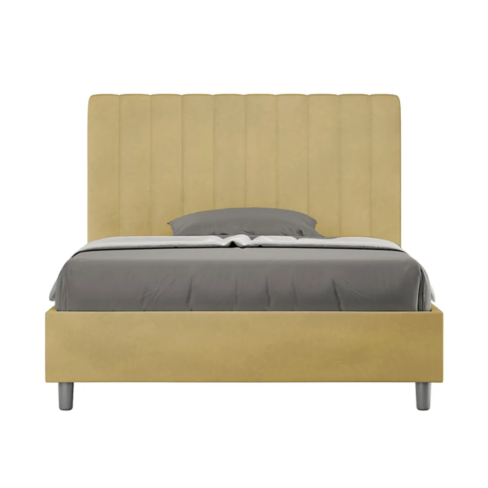 Cama de microfibra 140x200 cm com linhas verticais simétricas, fabricada na Itália - Glove Viadurini