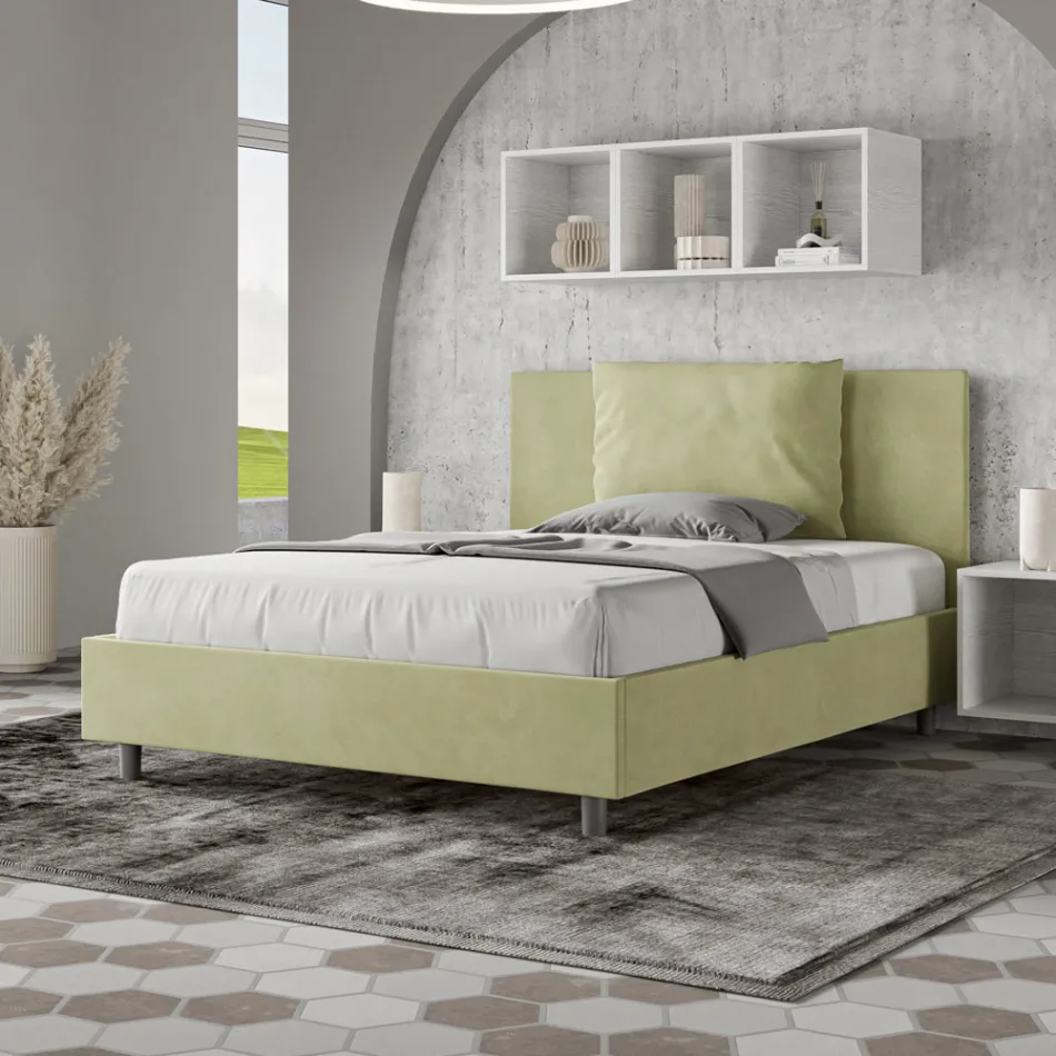 Cabeceira de cama 140x200 cm com almofadas de microfibra, fabricada na Itália - Olympic Viadurini