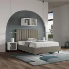 Cabeceira de cama 140x200 cm com linhas verticais simétricas, fabricada na Itália - Guanto Viadurini