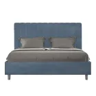 Cama de microfibra 160x200 cm com linhas verticais simétricas, fabricada na Itália - Glove Viadurini