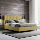 Cama de microfibra 160x200 cm com linhas verticais simétricas, fabricada na Itália - Glove Viadurini