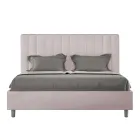 Cama de microfibra 160x200 cm com linhas verticais simétricas, fabricada na Itália - Glove Viadurini