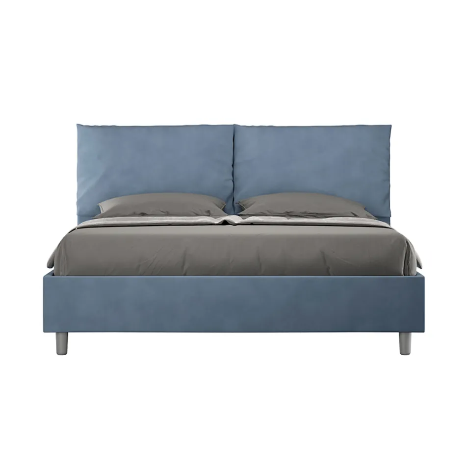 Cabeceira de cama 160x200 cm com almofadas de microfibra, fabricada na Itália - Olympic Viadurini