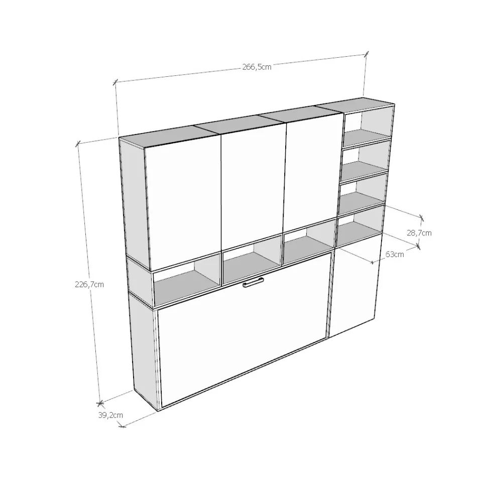 Cama de solteiro Murphy em diferentes composições - Collaborative Viadurini