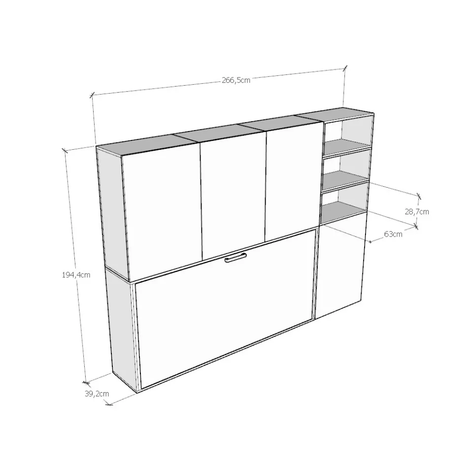 Cama de solteiro Murphy em diferentes composições - Collaborative Viadurini