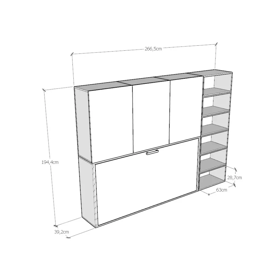 Cama de solteiro Murphy em diferentes composições - Collaborative Viadurini