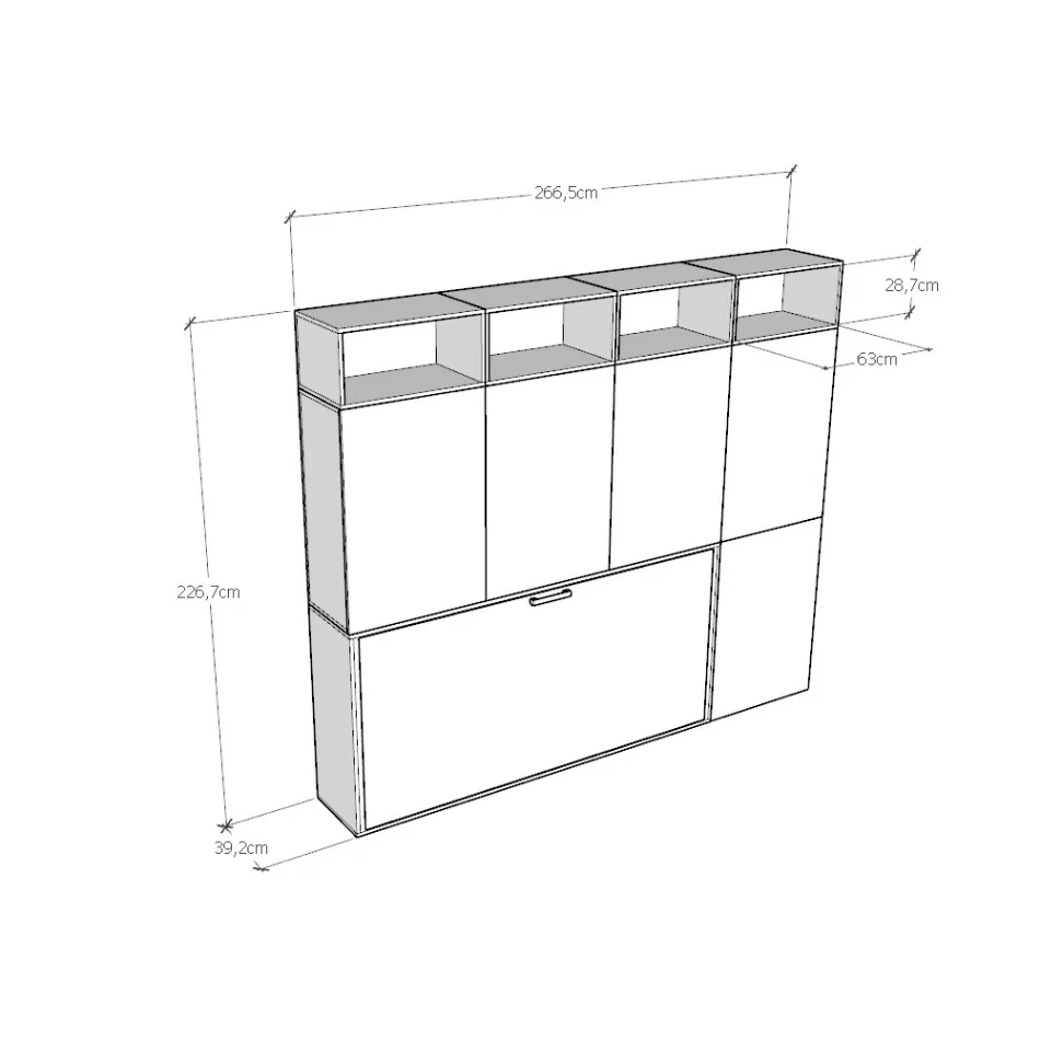 Cama de solteiro Murphy em diferentes composições - Collaborative Viadurini