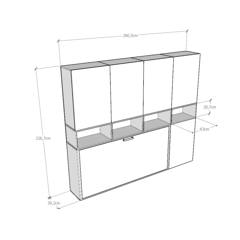 Cama de solteiro Murphy em diferentes composições - Collaborative Viadurini