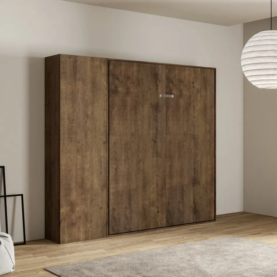 Cama Queen Size com Dobrável Vertical e Coluna - Magicompare Viadurini