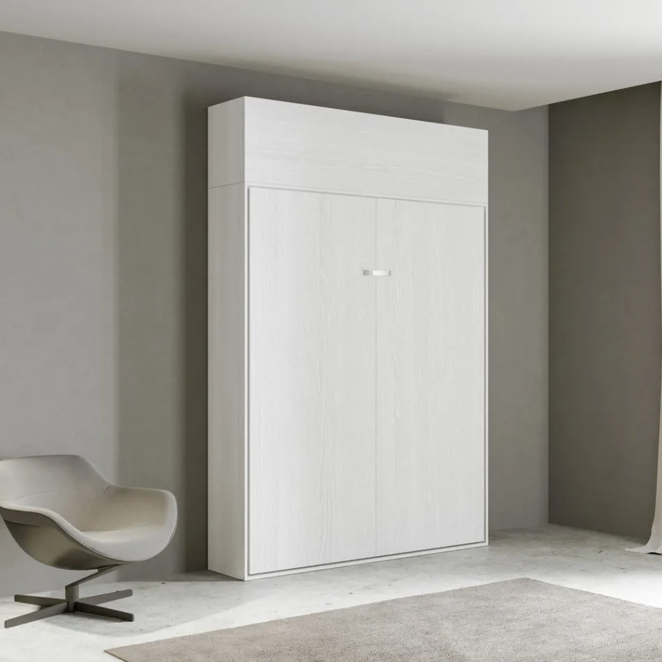 Cama Queen Size com Dobrável Vertical e Unidade de Parede - Magicompare Viadurini