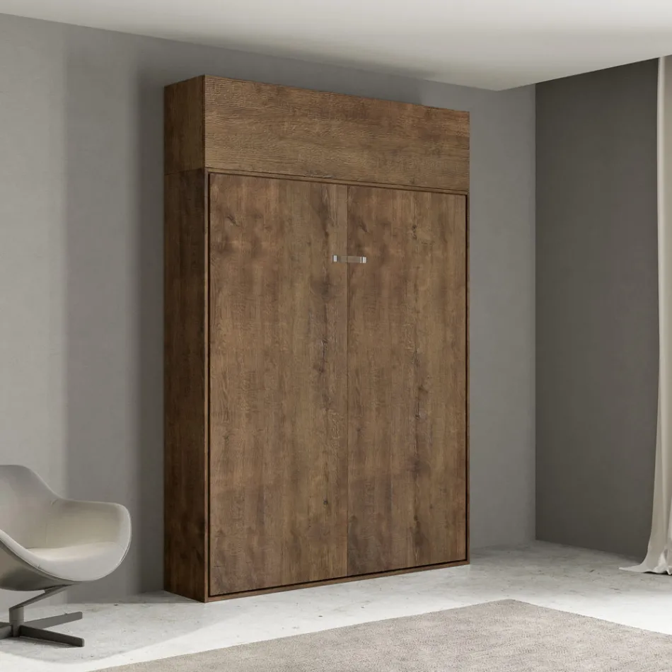 Cama Queen Size com Dobrável Vertical e Unidade de Parede - Magicompare Viadurini