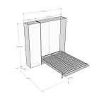 Cama francesa dobrável vertical com coluna - Magicompare Viadurini