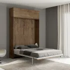 Cama francesa dobrável vertical com armário de parede - Magicompare Viadurini