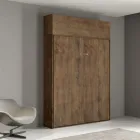 Cama francesa dobrável vertical com armário de parede - Magicompare Viadurini