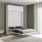 Cama francesa dobrável vertical com armário de parede - Magicompare Viadurini