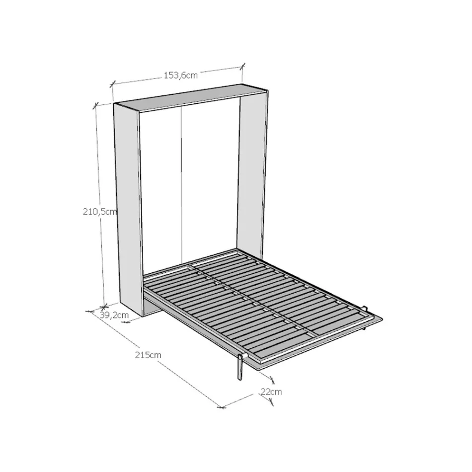 Cama francesa dobrável vertical em diferentes acabamentos - Magicompare Viadurini