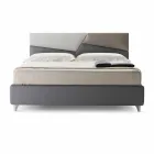 Cama com Recipiente Duplo Estofado em Couro Falso Made in Italy - Raggino Viadurini
