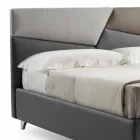 Cama com Recipiente Duplo Estofado em Couro Falso Made in Italy - Raggino Viadurini